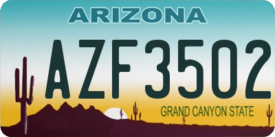 AZ license plate AZF3502