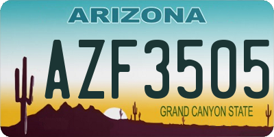 AZ license plate AZF3505
