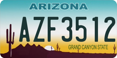 AZ license plate AZF3512