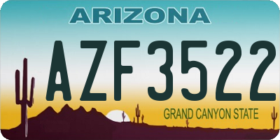 AZ license plate AZF3522