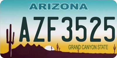 AZ license plate AZF3525
