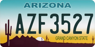 AZ license plate AZF3527