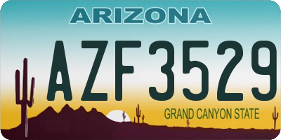 AZ license plate AZF3529