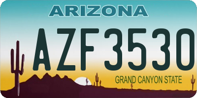 AZ license plate AZF3530
