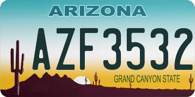AZ license plate AZF3532