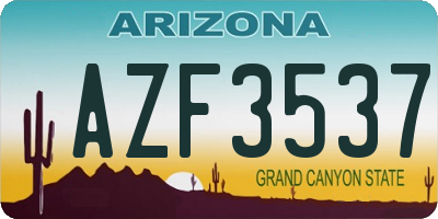 AZ license plate AZF3537