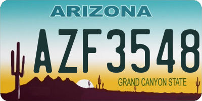 AZ license plate AZF3548