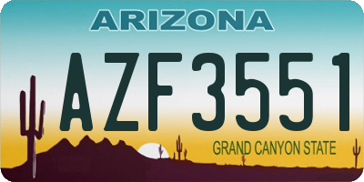 AZ license plate AZF3551