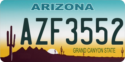 AZ license plate AZF3552