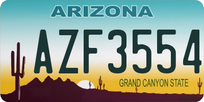 AZ license plate AZF3554