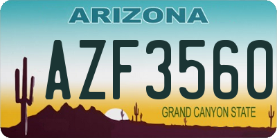AZ license plate AZF3560