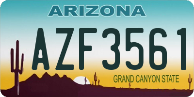 AZ license plate AZF3561