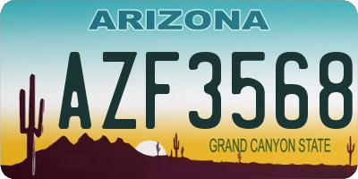 AZ license plate AZF3568