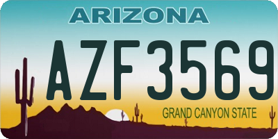 AZ license plate AZF3569