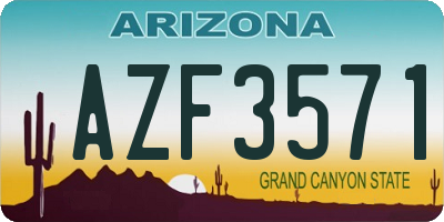 AZ license plate AZF3571