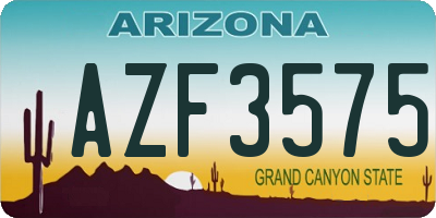 AZ license plate AZF3575
