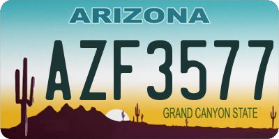 AZ license plate AZF3577