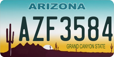 AZ license plate AZF3584