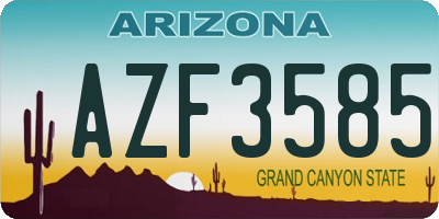 AZ license plate AZF3585