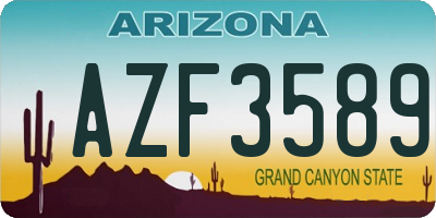 AZ license plate AZF3589