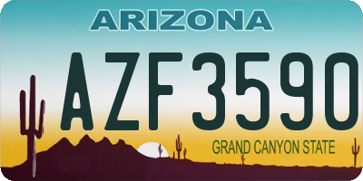 AZ license plate AZF3590