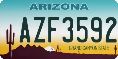 AZ license plate AZF3592