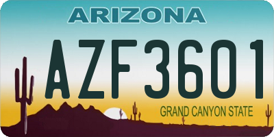 AZ license plate AZF3601