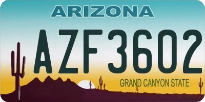 AZ license plate AZF3602