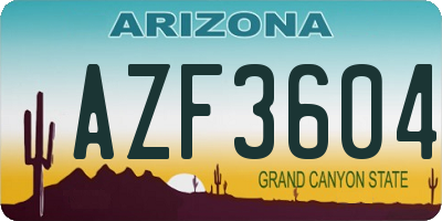 AZ license plate AZF3604