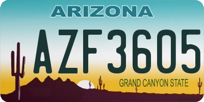 AZ license plate AZF3605
