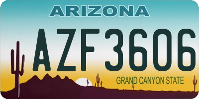 AZ license plate AZF3606