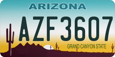 AZ license plate AZF3607