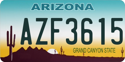 AZ license plate AZF3615