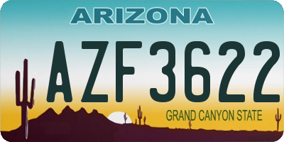 AZ license plate AZF3622