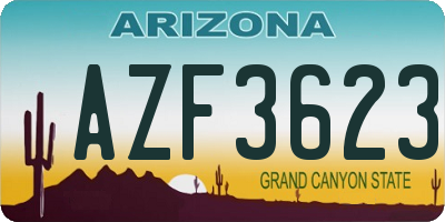 AZ license plate AZF3623