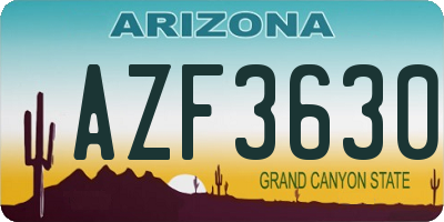 AZ license plate AZF3630