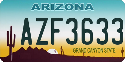 AZ license plate AZF3633