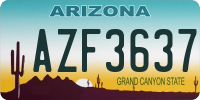 AZ license plate AZF3637