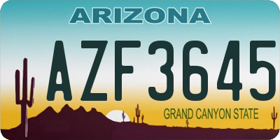 AZ license plate AZF3645