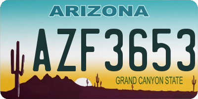 AZ license plate AZF3653