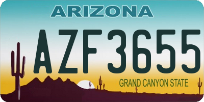 AZ license plate AZF3655