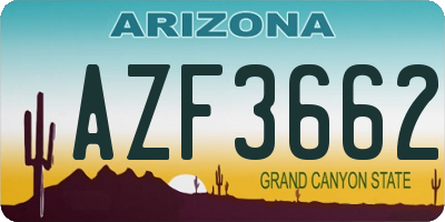 AZ license plate AZF3662