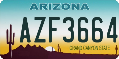 AZ license plate AZF3664