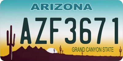 AZ license plate AZF3671