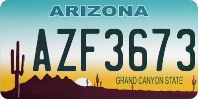 AZ license plate AZF3673