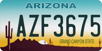 AZ license plate AZF3675