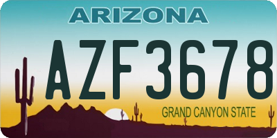 AZ license plate AZF3678