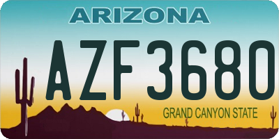 AZ license plate AZF3680