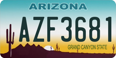 AZ license plate AZF3681