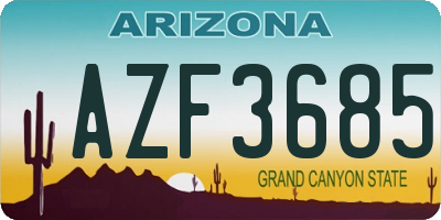 AZ license plate AZF3685